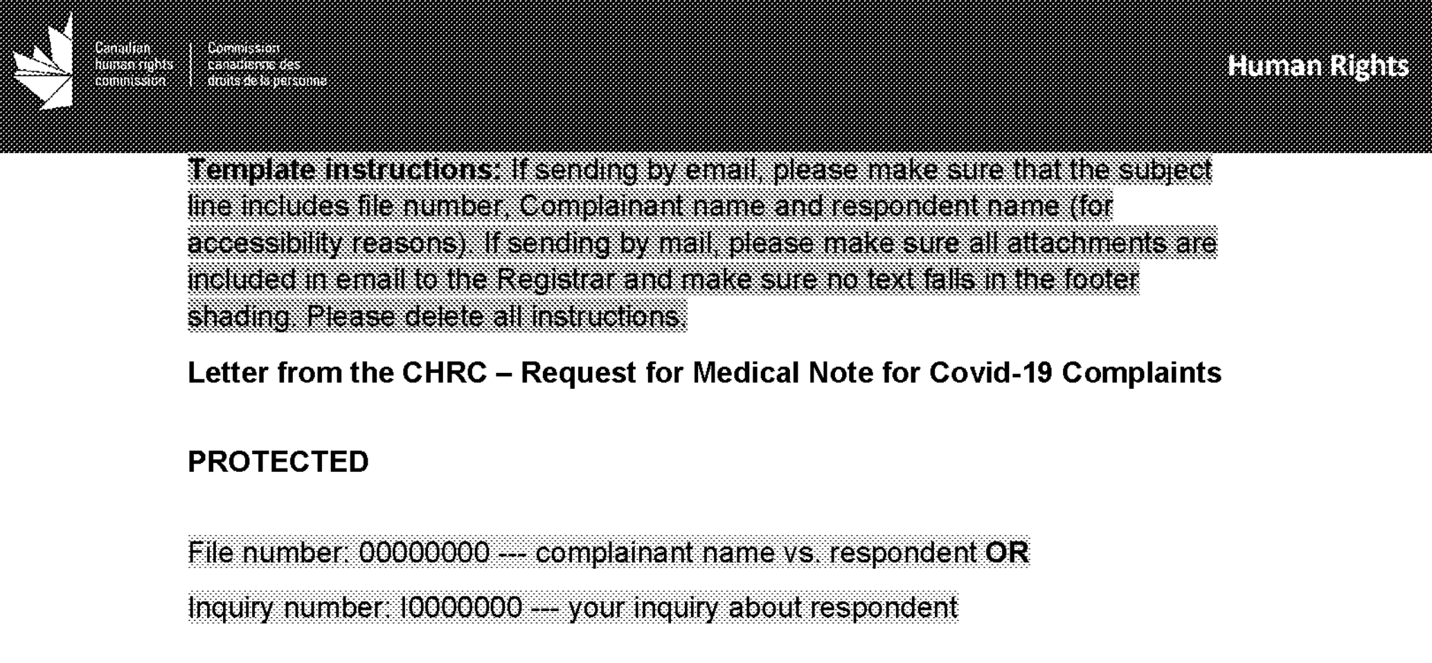 Canadian Human Rights Commission Discloses COVID-19 Complaint Records